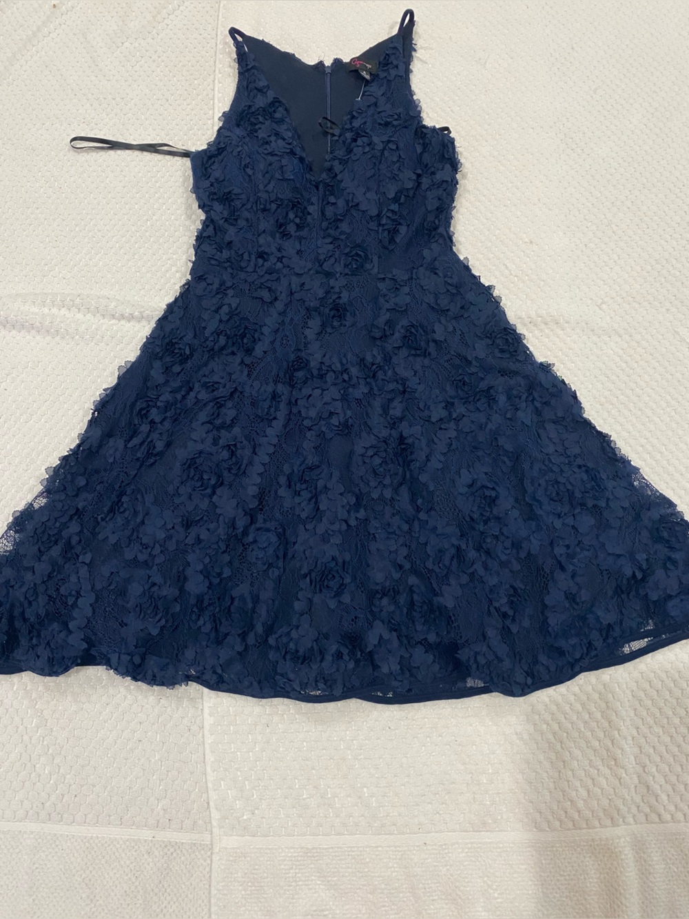 Aqua DRESSES Navy Floral Appliqué Women’s Dress